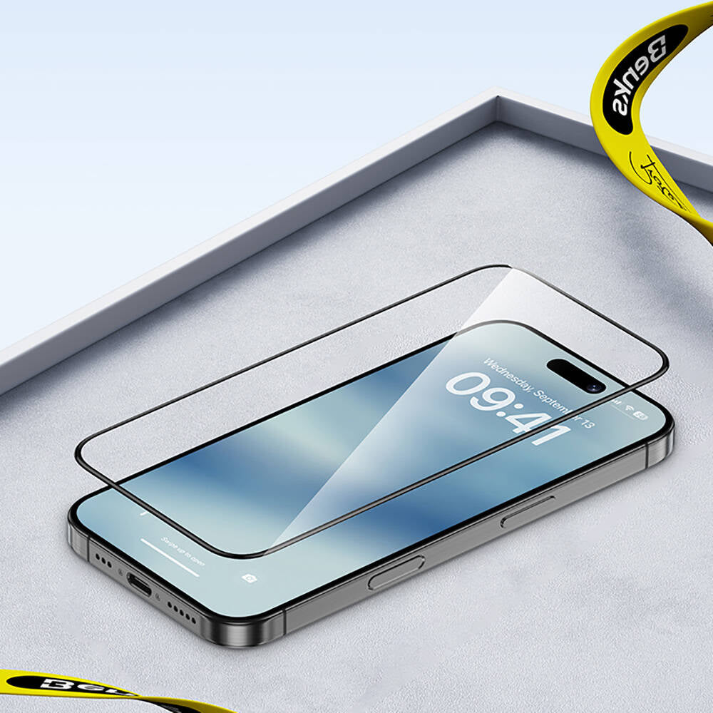 Apple iPhone 15 Benks Ultra Shield 0.4mm Ekran Koruyucu + Kolay Uygulama Aparatlı Siyah