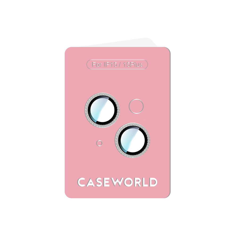 Apple iPhone 15 CaseWorld Alloy Sparkling Diamond Serisi Taşlı Lens Koruyucu Colorful