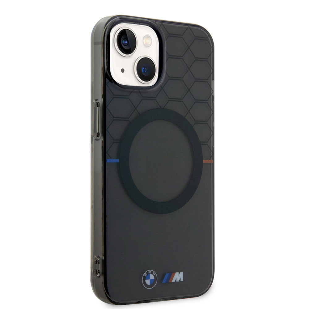 Apple iPhone 15 Kılıf BMW Magsafe Şarj Özellikli Transparan M Dizayn Orjinal Lisanslı Kapak Gri