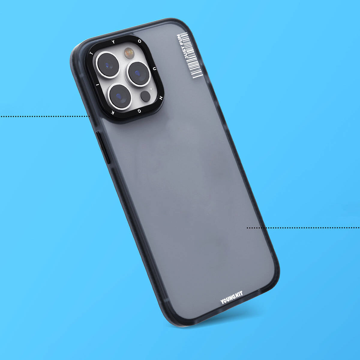 Apple iPhone 15 Kılıf Buzlu Mat Tasarım Youngkit Colored Sand Serisi Kapak Siyah