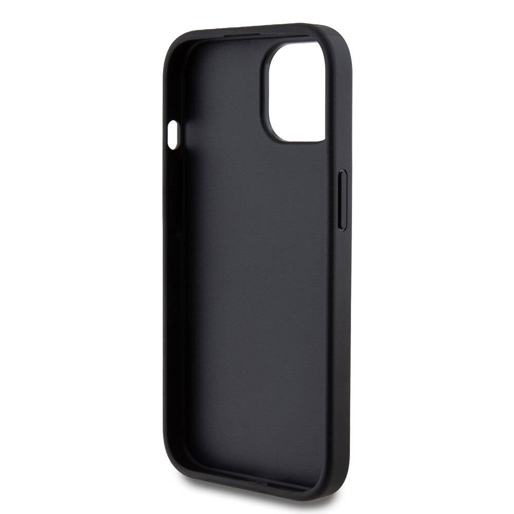 Apple iPhone 15 Kılıf Guess Orjinal Lisanslı 4G Büyük Metal Logolu Glitter Kapak Gold