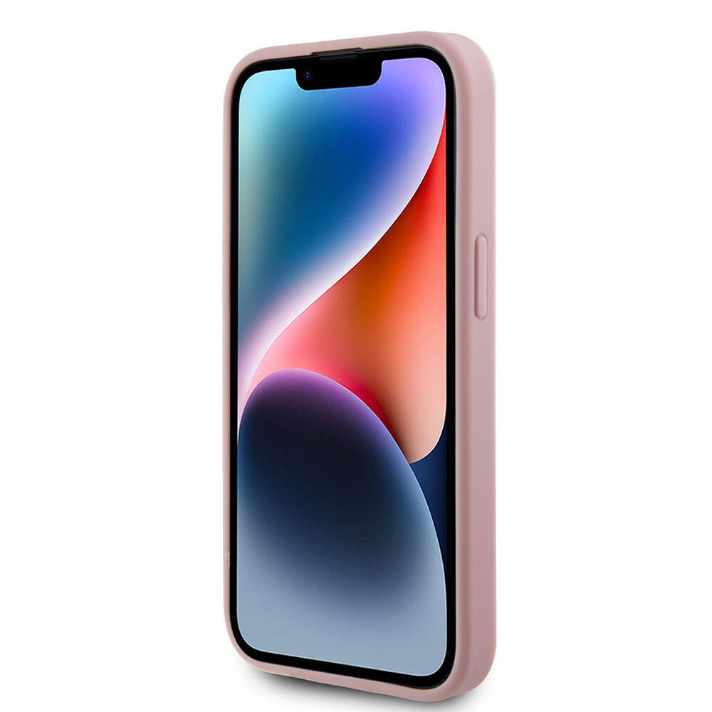 Apple iPhone 15 Kılıf Guess Orjinal Lisanslı 4G Büyük Metal Logolu Glitter Kapak Siyah