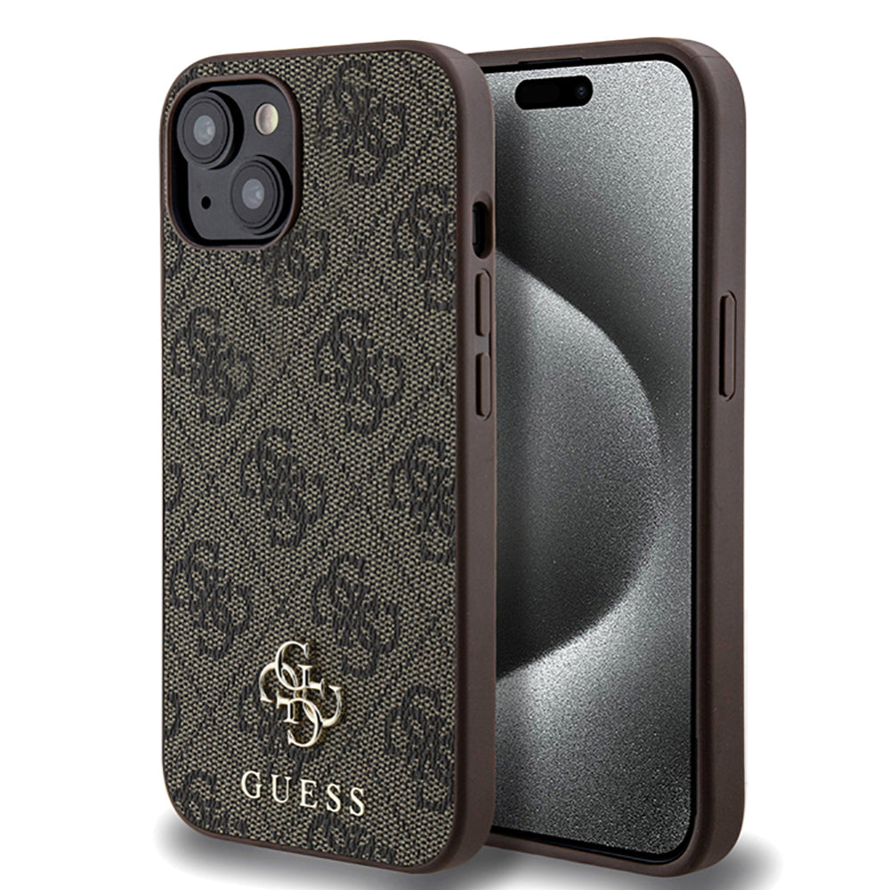 Apple iPhone 15 Kılıf Guess Orjinal Lisanslı M-safe Şarj Özellikli Small 4G Classic Kapak Pembe
