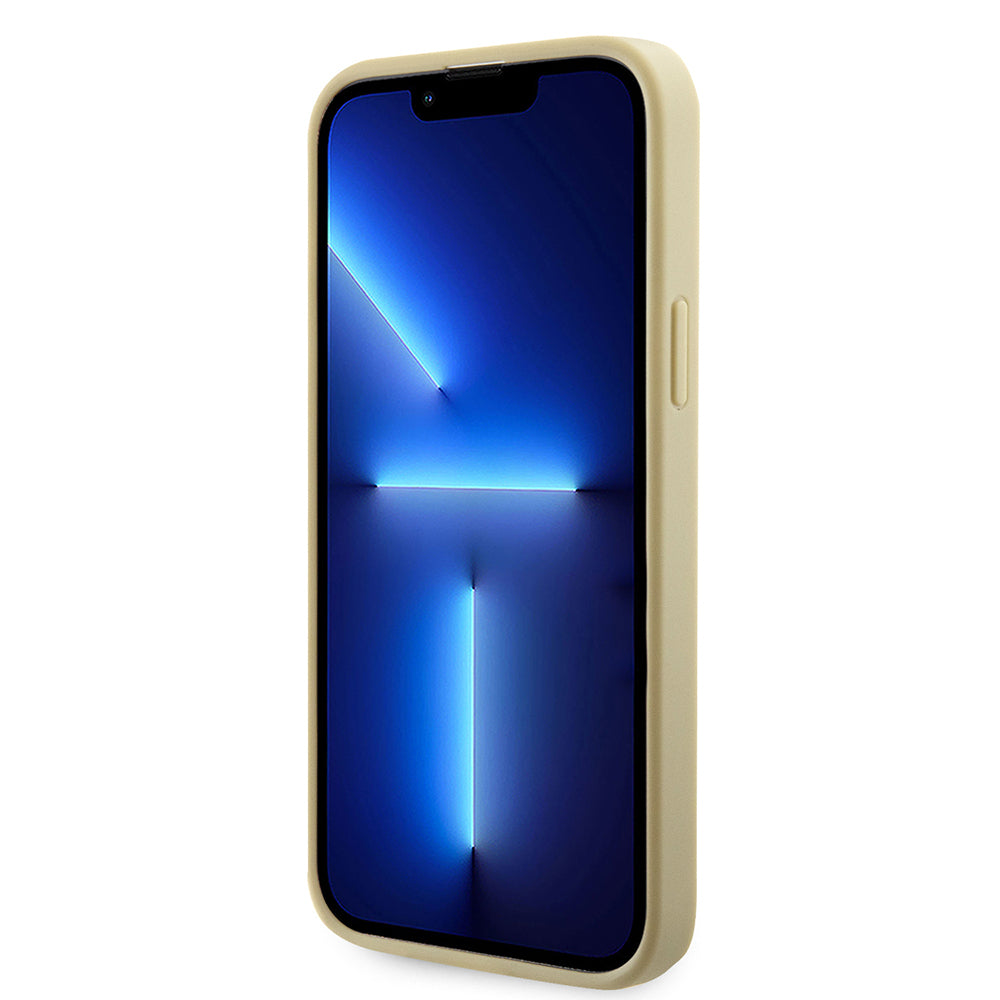 Apple iPhone 15 Kılıf Guess Orjinal Lisanslı Taşlı Arka Yüzey Üçgen Logolu Kapak Siyah