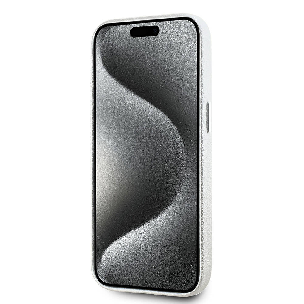 Apple iPhone 15 Kılıf Karl Lagerfeld Orjinal Lisanslı KL Yazılı Hotel Kapak Gri