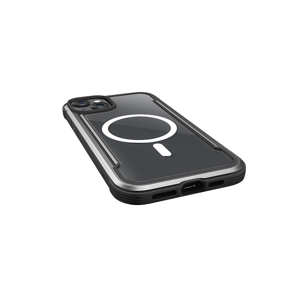 Apple iPhone 15 Kılıf M-safe Şarj Özellikli Airbagli Raptic Shield Serisi Şeffaf Arka Yüzey Kapak Siyah