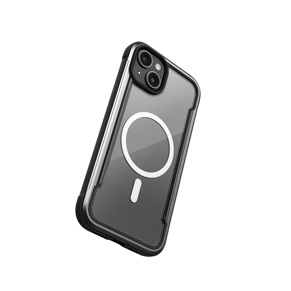 Apple iPhone 15 Kılıf M-safe Şarj Özellikli Airbagli Raptic Shield Serisi Şeffaf Arka Yüzey Kapak Siyah