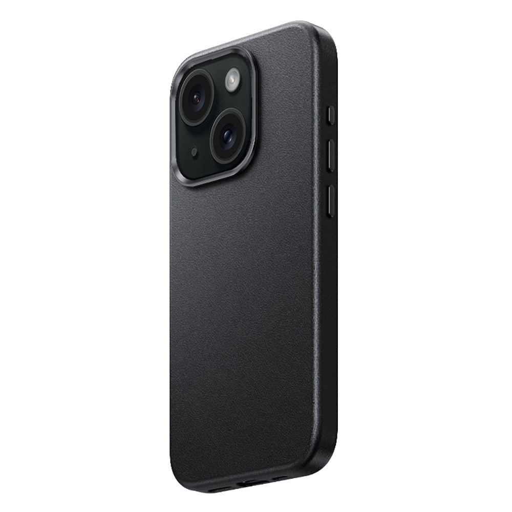 Apple iPhone 15 Kılıf M-safe Şarj Özellikli Benks Vintage Leather Kapak Siyah