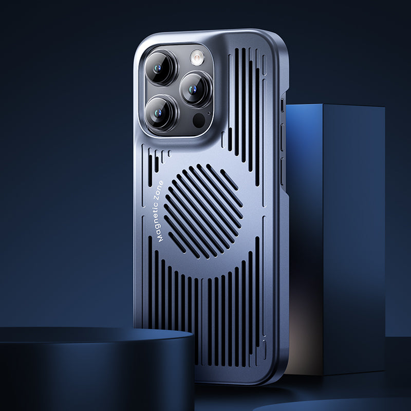 Apple iPhone 15 Kılıf M-safe Şarj ve Soğutucu Özellikli Benks Biliz Kapak Gri