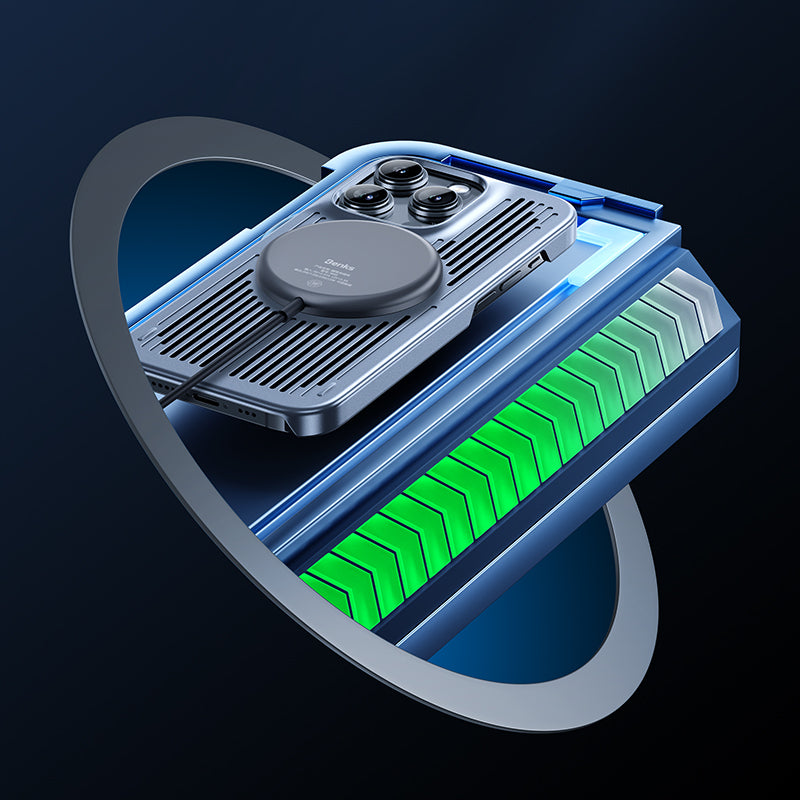 Apple iPhone 15 Kılıf M-safe Şarj ve Soğutucu Özellikli Benks Biliz Kapak Gri