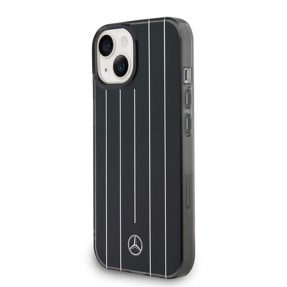 Apple iPhone 15 Kılıf Mercedes Benz Orjinal Lisanslı New Urban 3 IML Baskılı Paralel Çizgi Desenli Kapak Beyaz