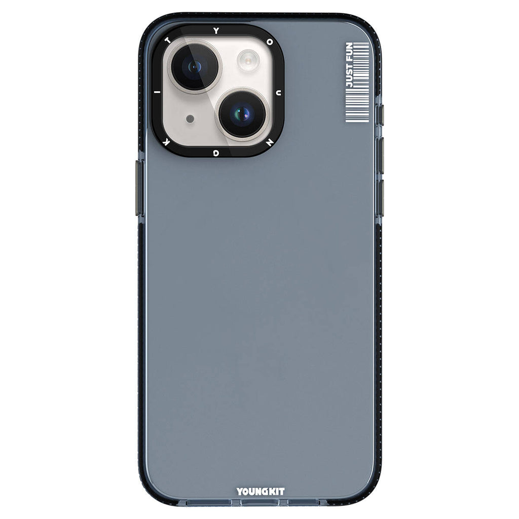 Apple iPhone 15 Kılıf Pürüzsüz Düz Arka Yüzey YoungKit Crystal Color Serisi Kapak Siyah