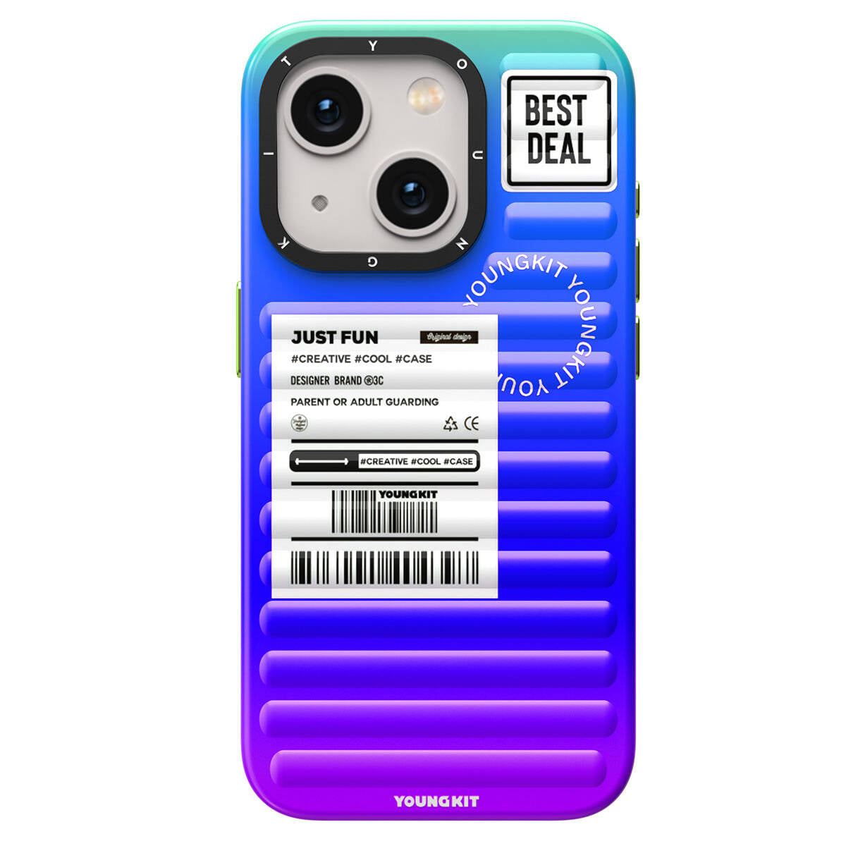 Apple iPhone 15 Kılıf YoungKit The Secret Color Serisi Kapak Yeşil