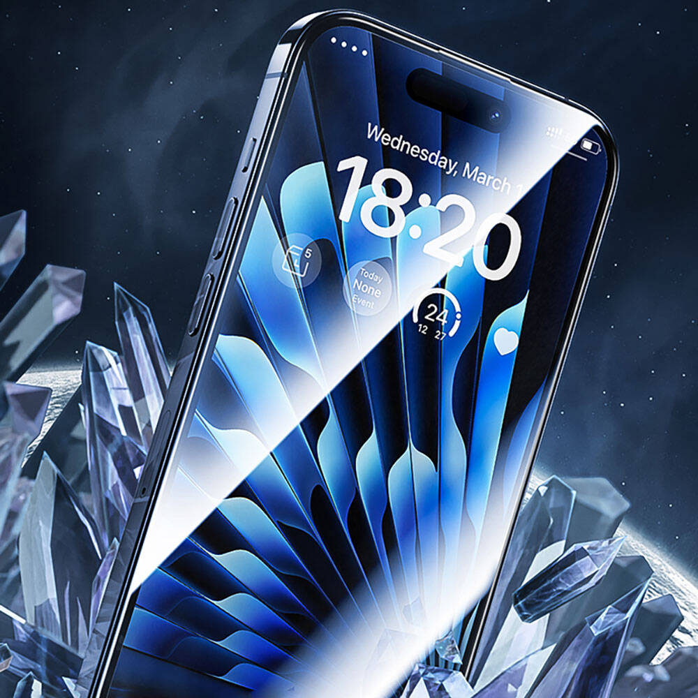 Apple iPhone 15 Plus Benks Glass Warrior Safir Coating Ekran Koruyucu + Kolay Uygulama Aparatlı Siyah