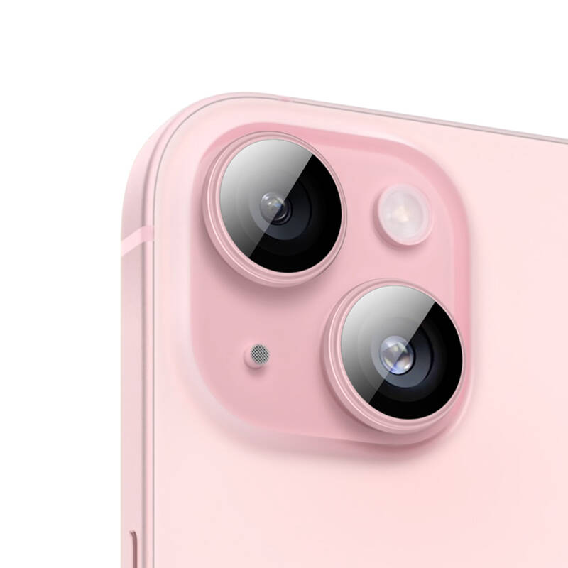 Apple iPhone 15 Plus Benks King Kong Corning Kamera Lens Koruyucu Pembe