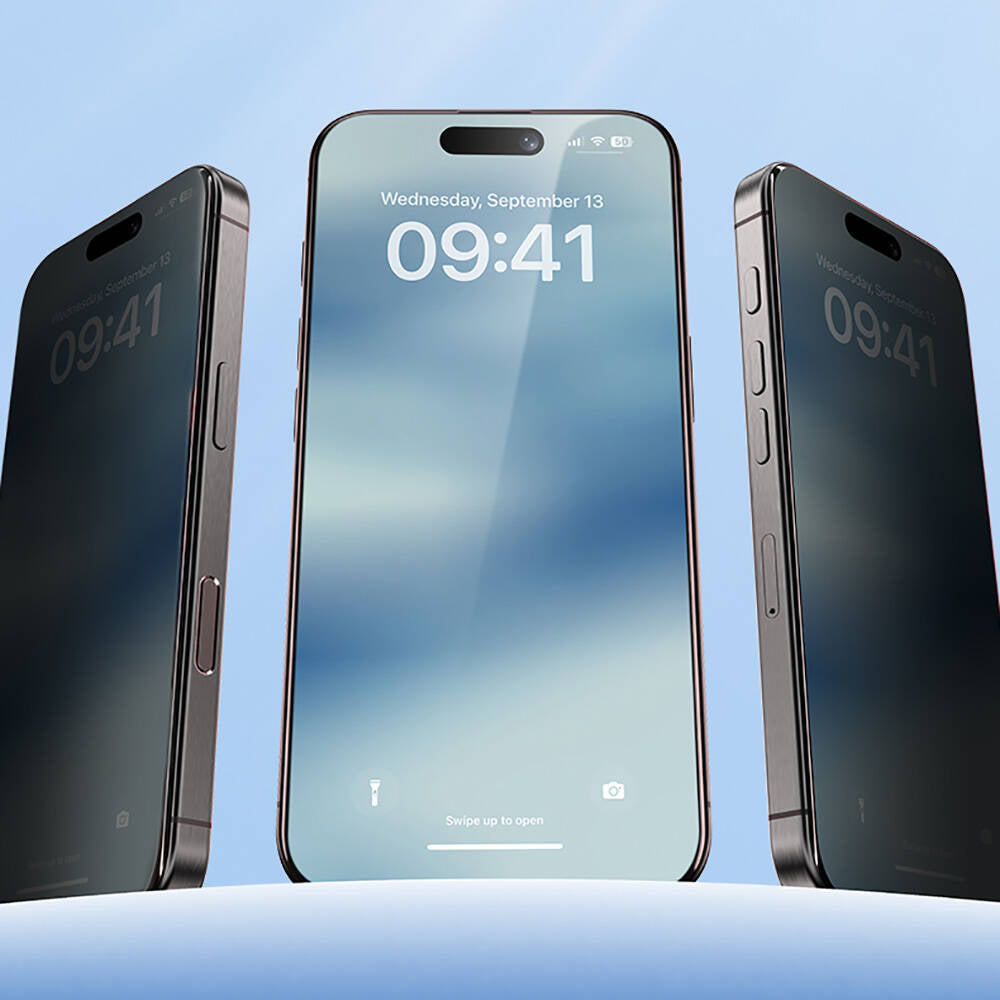 Apple iPhone 15 Plus Benks Ultra Shield 0.4mm Privacy Ekran Koruyucu + Kolay Uygulama Aparatlı Siyah