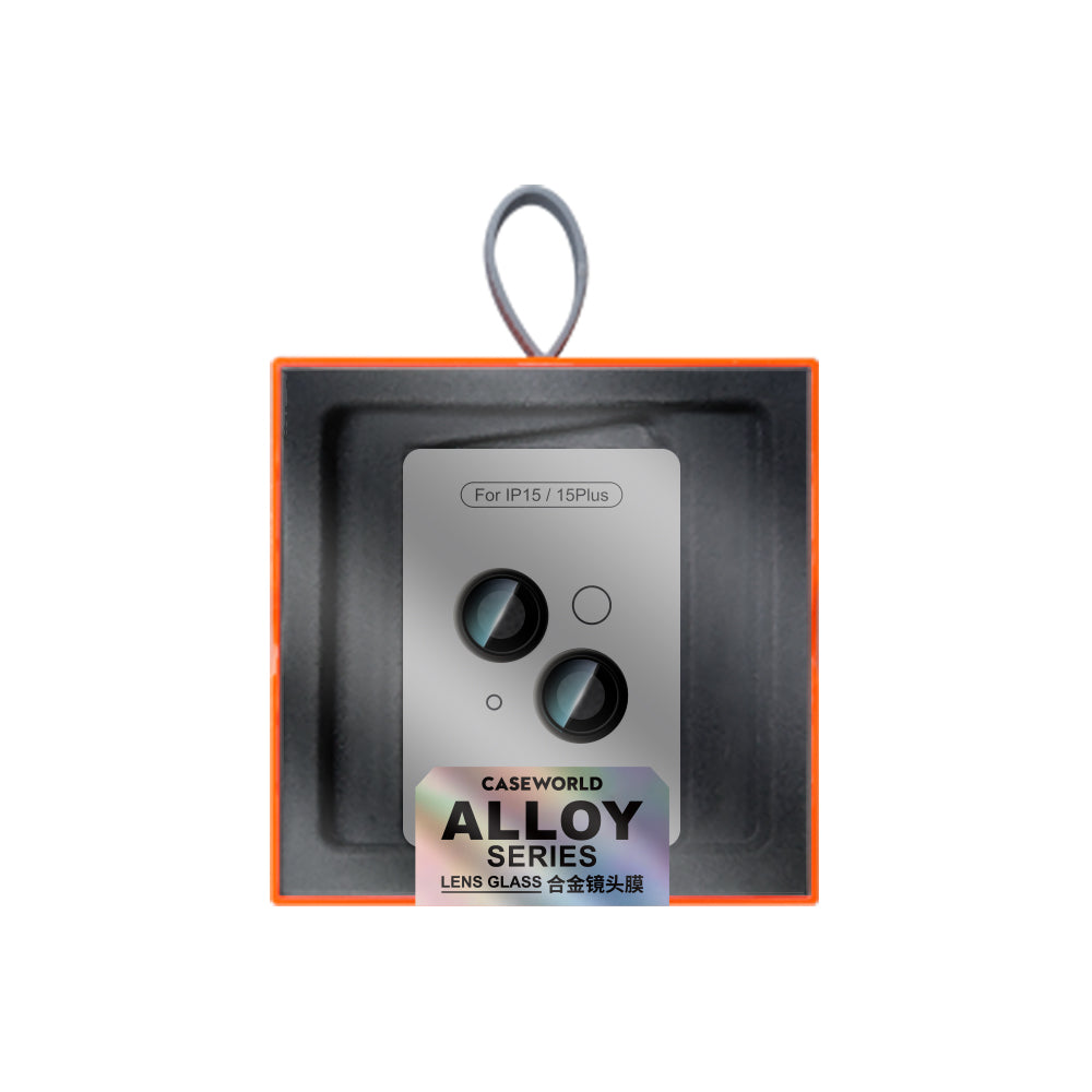 Apple iPhone 15 Plus CaseWorld Alloy Serisi Oleofobik Anti Reflective Kamera Lens Koruyucu Siyah