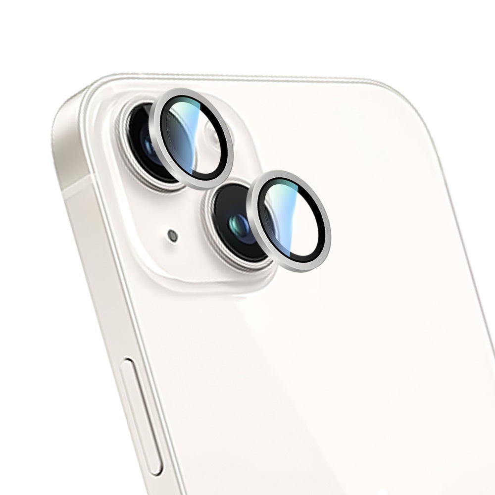 Apple iPhone 15 Plus CaseWorld Alloy Serisi Oleofobik Anti Reflective Kamera Lens Koruyucu Gümüş