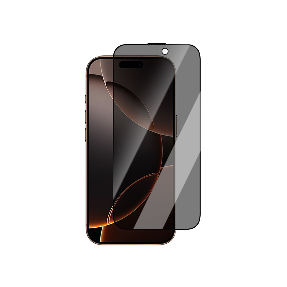 Apple iPhone 15 Plus CaseWorld Crystal Shadow Serisi Safir Coating 0.15mm 3D Privacy Temperli Cam Ekran Koruyucu Siyah