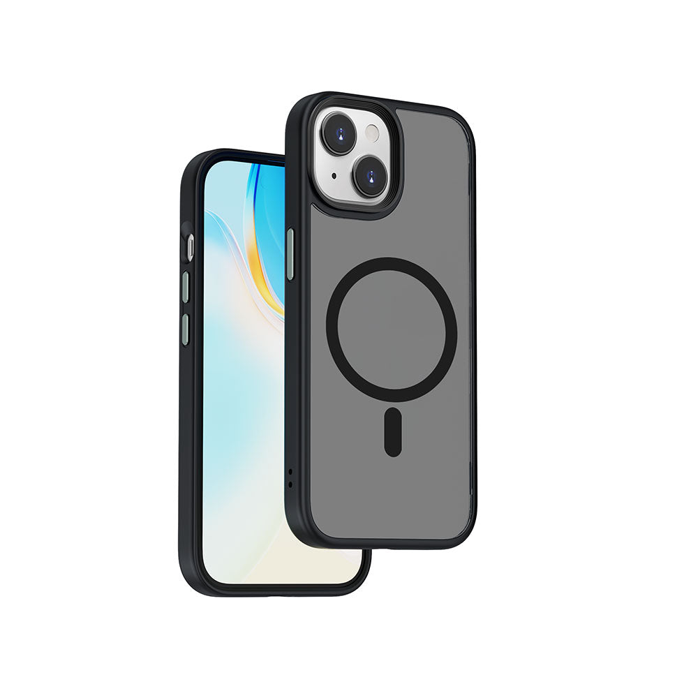 Apple iPhone 15 Plus Kılıf Wiwu FGG-011 M-safe Şarj Özellikli Kamera Korumalı Kapak Mavi