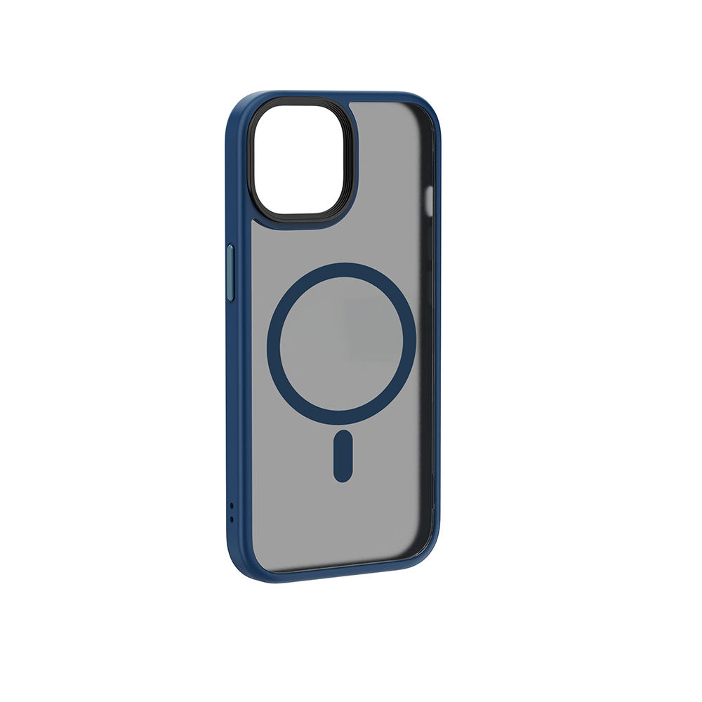 Apple iPhone 15 Plus Kılıf Wiwu FGG-011 M-safe Şarj Özellikli Kamera Korumalı Kapak Mavi