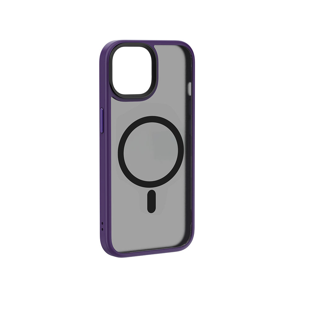 Apple iPhone 15 Plus Kılıf Wiwu FGG-011 M-safe Şarj Özellikli Kamera Korumalı Kapak Mor