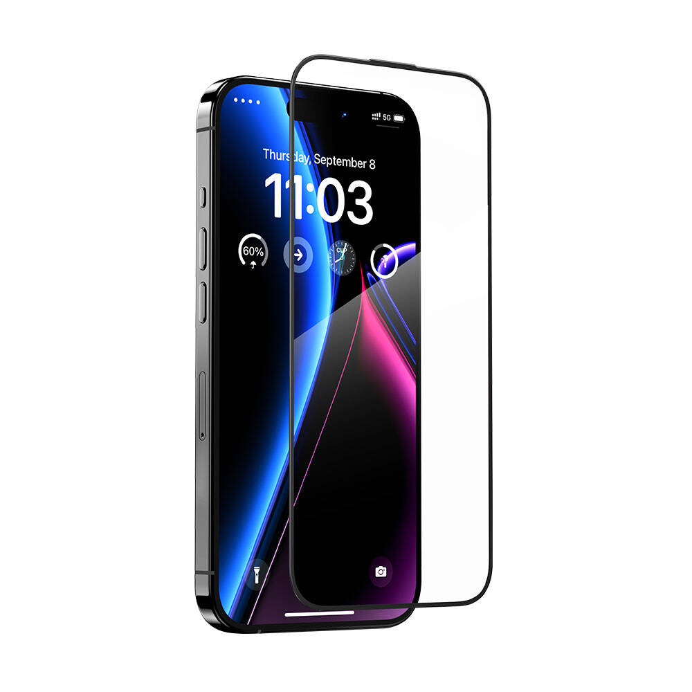 Apple iPhone 15 Pro Benks V Pro Safir Shield Ekran Koruyucu + Kolay Uygulama Aparatlı Siyah