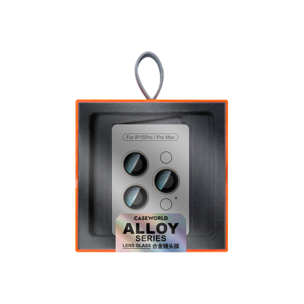 Apple iPhone 15 Pro Max CaseWorld Alloy Serisi Oleofobik Anti Reflective Kamera Lens Koruyucu Gümüş