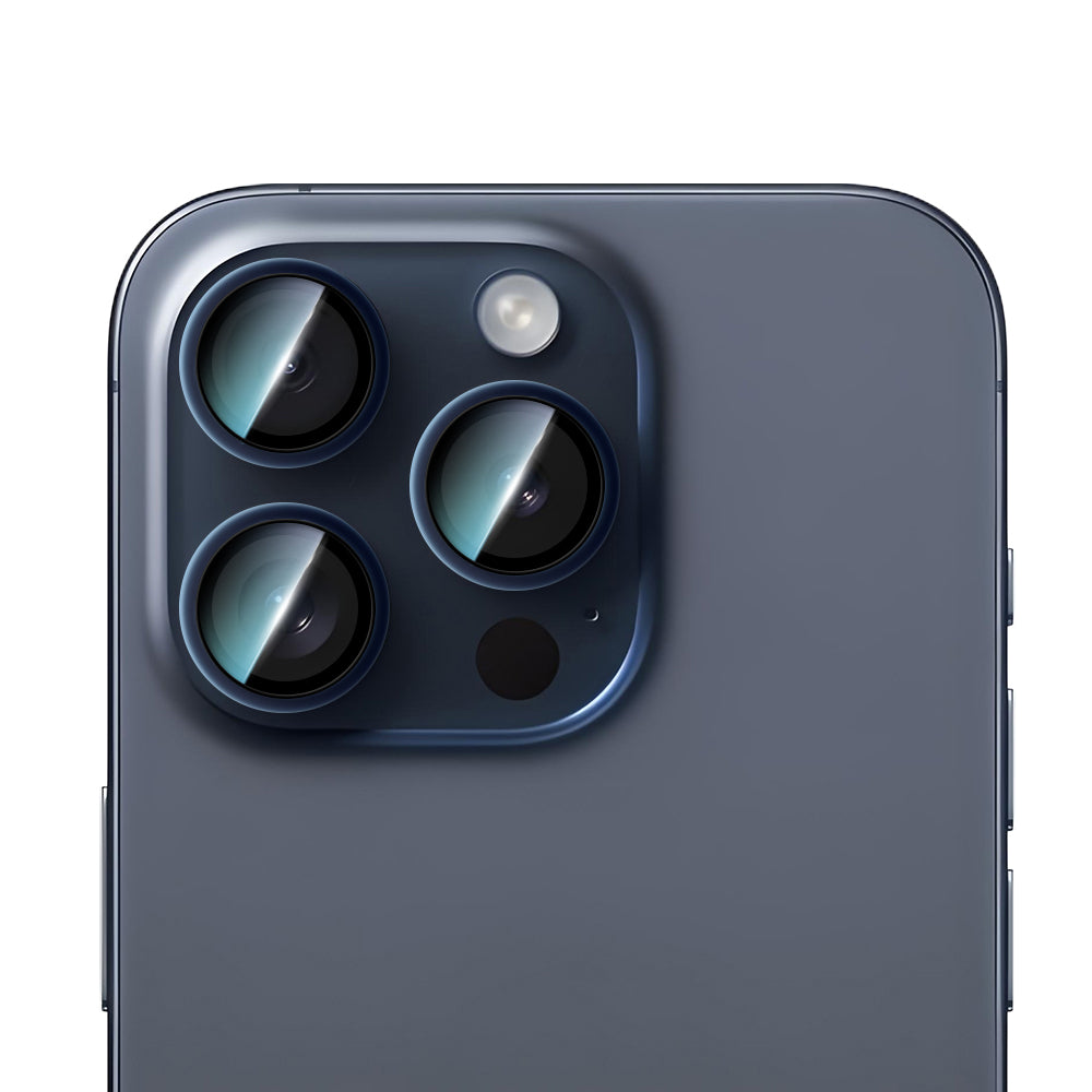 Apple iPhone 15 Pro CaseWorld Alloy Serisi Oleofobik Anti Reflective Kamera Lens Koruyucu Siyah