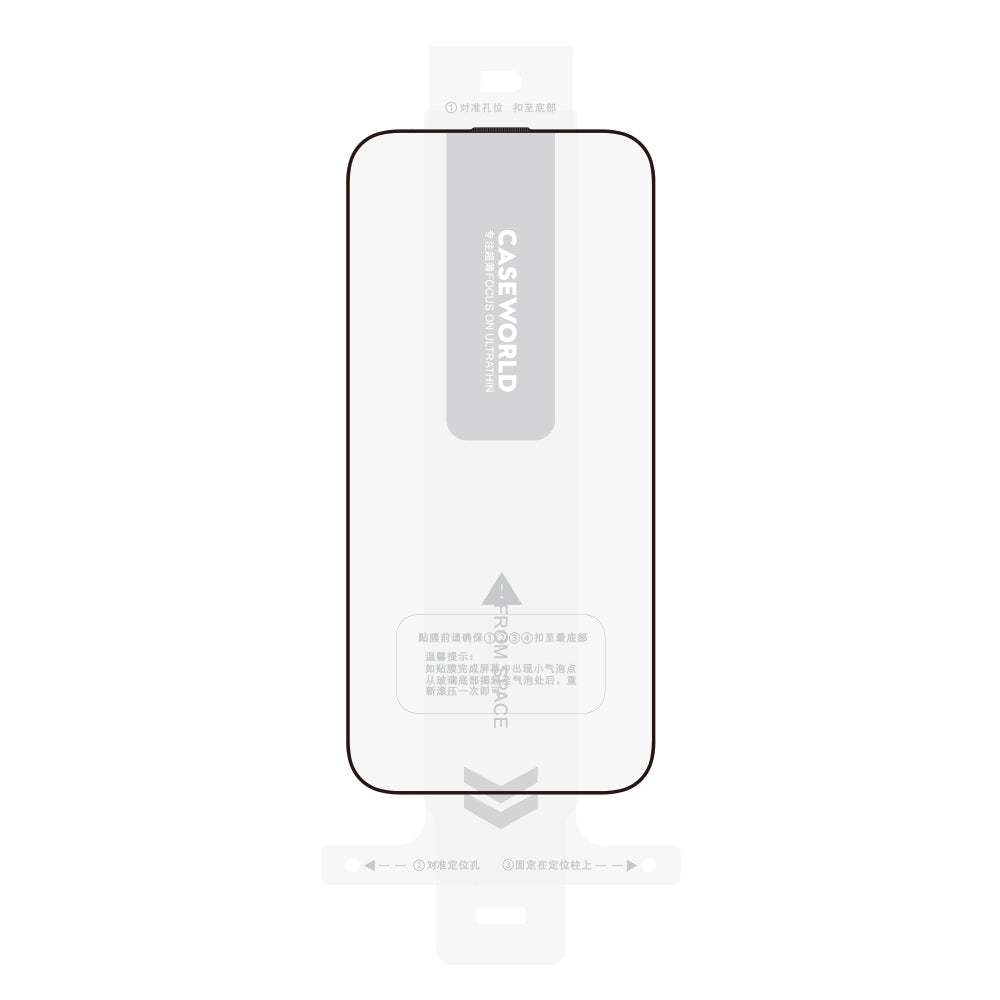 Apple iPhone 15 Pro CaseWorld Armor Serisi Eyesafe Teknolojili 0.15mm 3D Temperli Cam Ekran Koruyucu + Uygulama Aparatlı Şeffaf