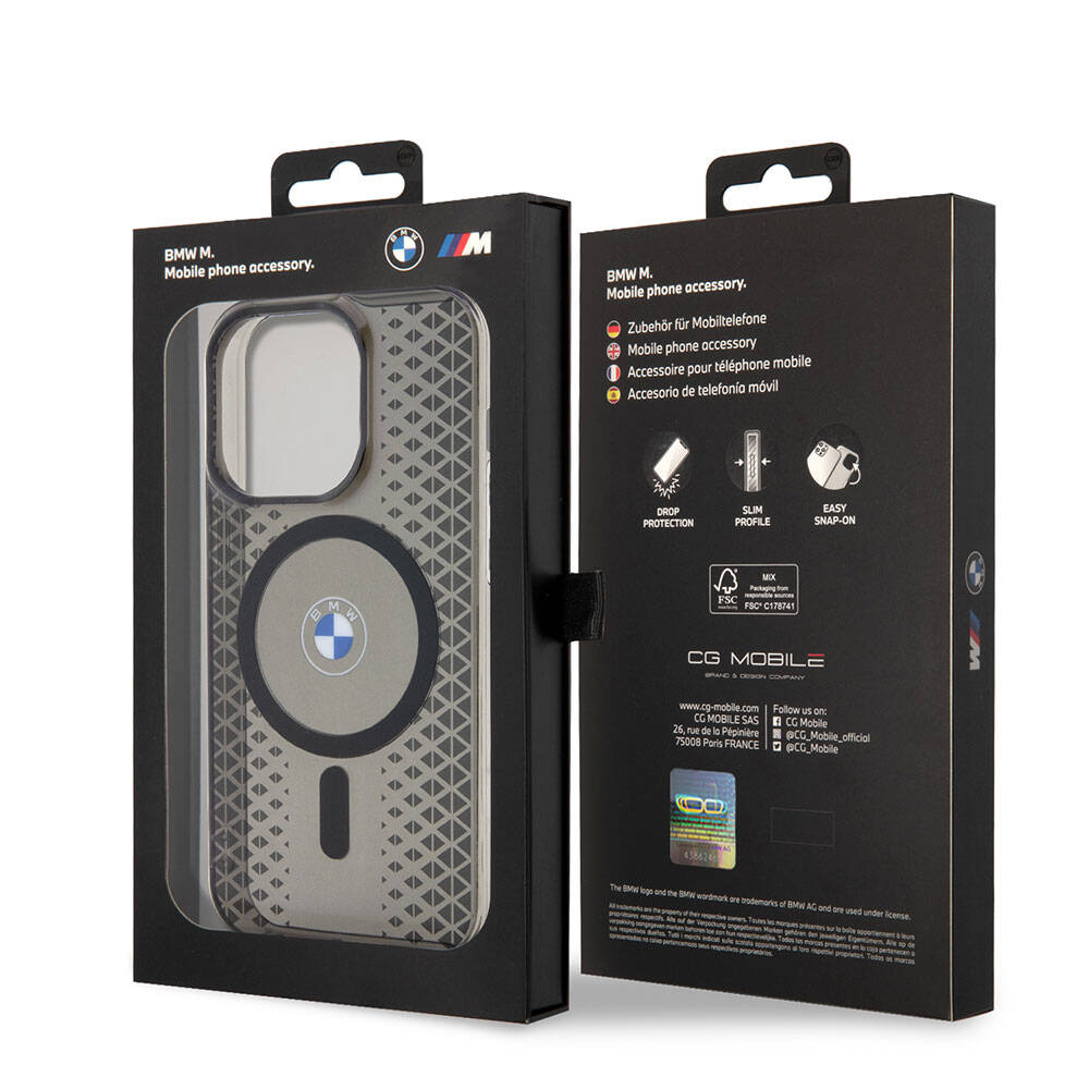 Apple iPhone 15 Pro Kılıf BMW M-safe Şarj Özellikli Transparan IML Signature Orjinal Lisanslı Kapak Mavi