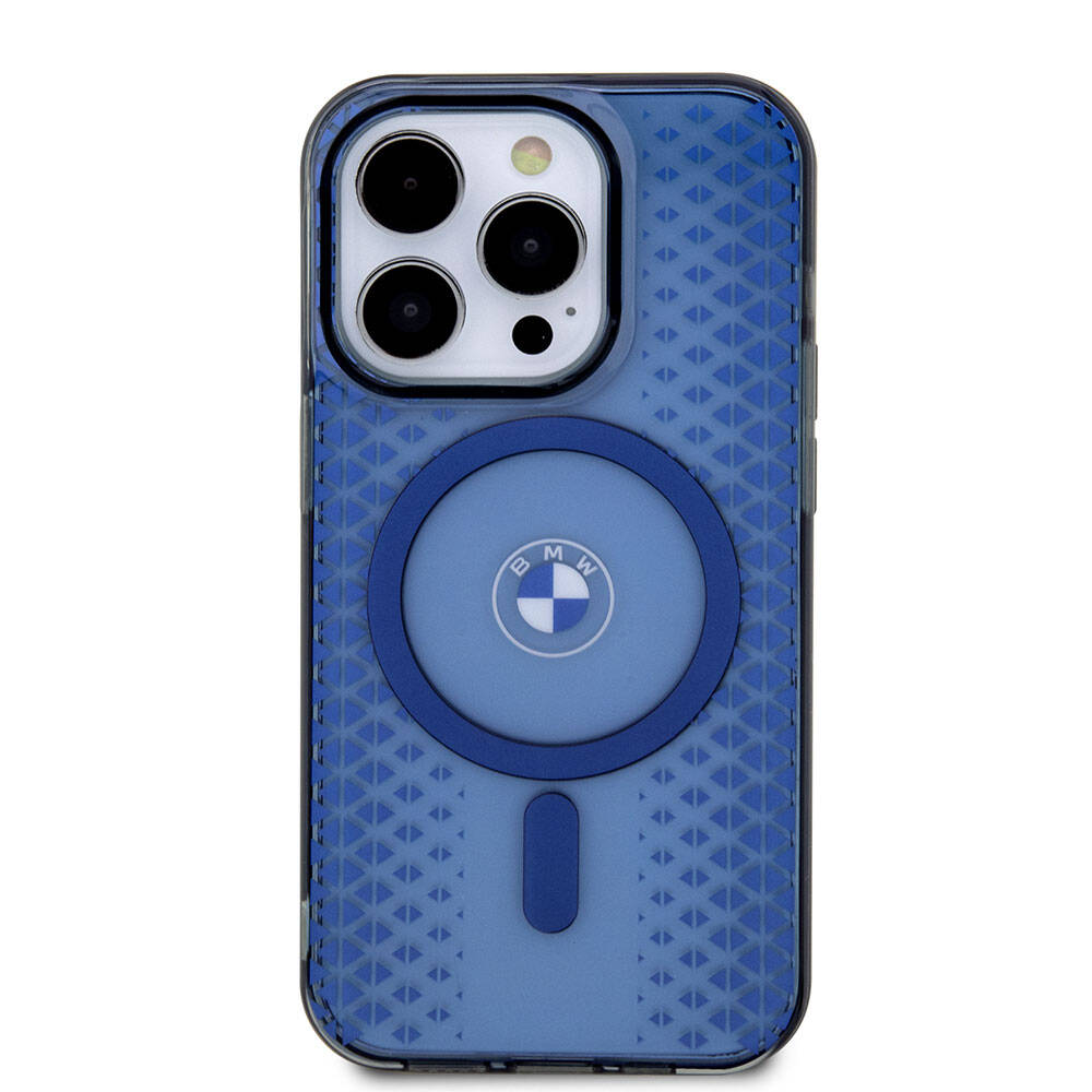 Apple iPhone 15 Pro Kılıf BMW M-safe Şarj Özellikli Transparan IML Signature Orjinal Lisanslı Kapak Mavi