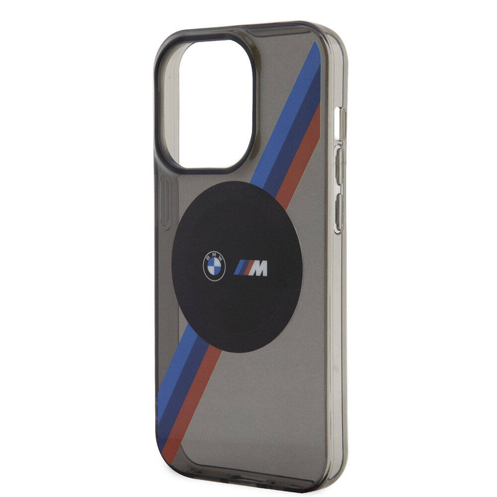Apple iPhone 15 Pro Kılıf BMW M-safe Şarj Özellikli Transparan Tricolor Stripes Orjinal Lisanslı Kapak Yeşil