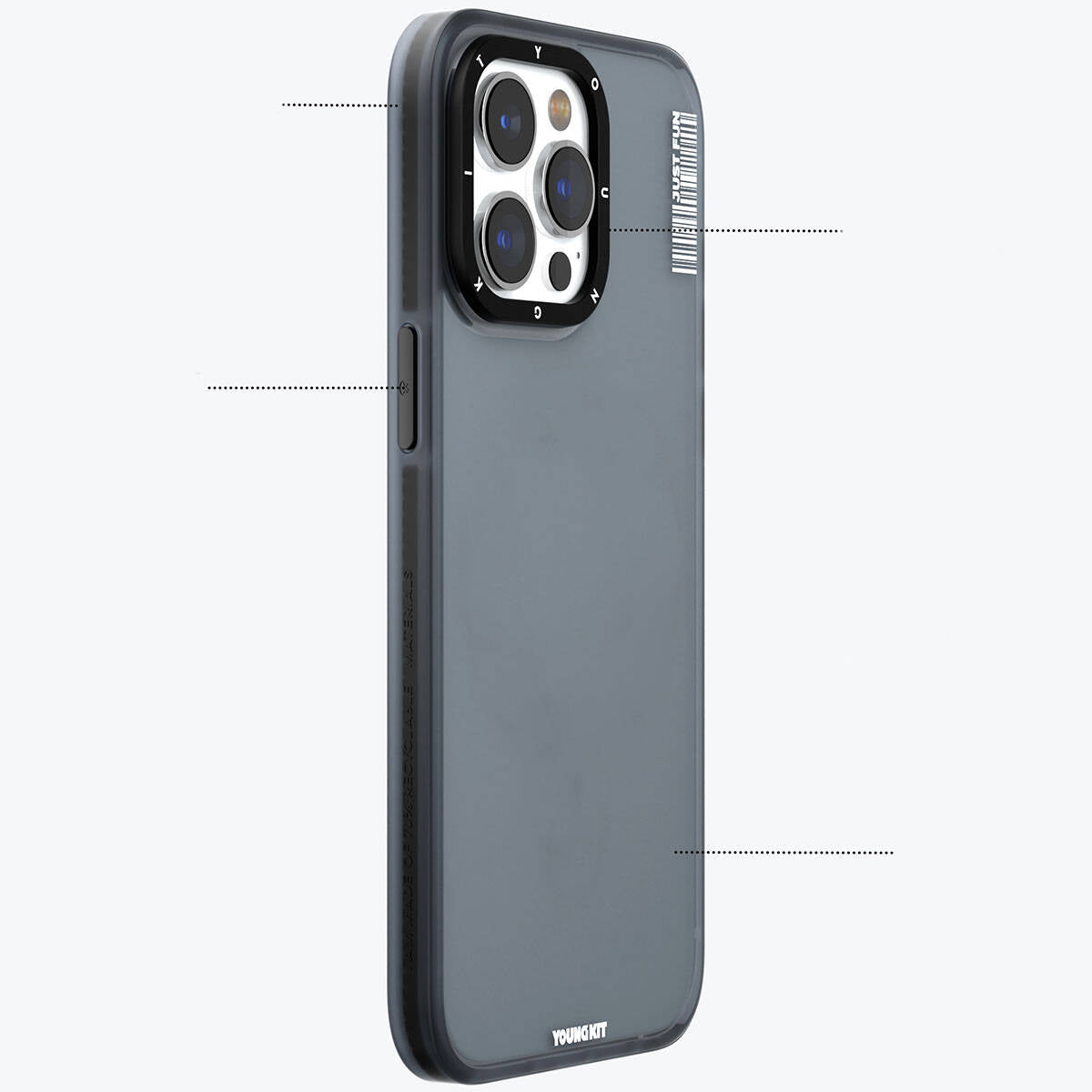 Apple iPhone 15 Pro Kılıf Buzlu Mat Tasarım Youngkit Colored Sand Serisi Kapak Pembe