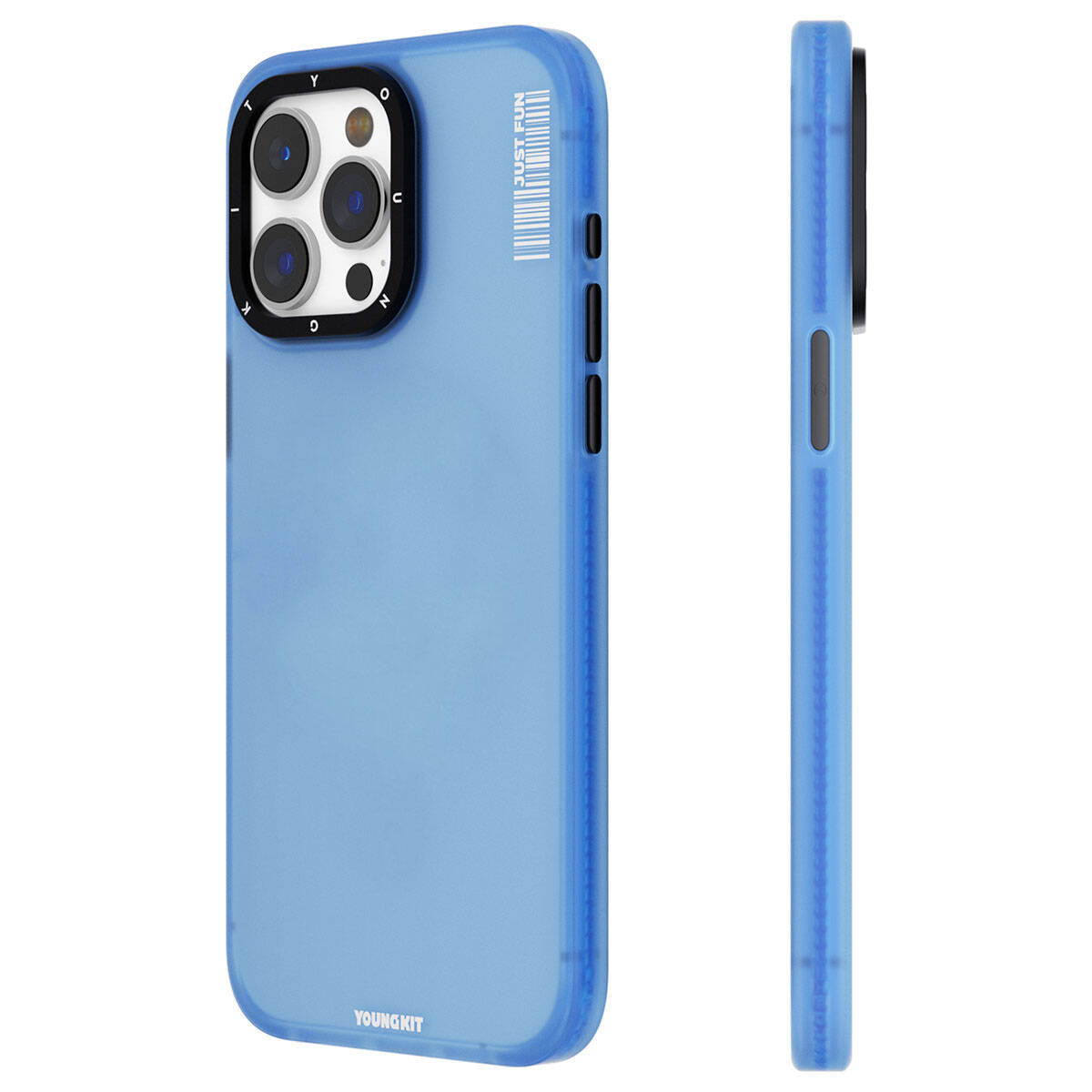 Apple iPhone 15 Pro Kılıf Buzlu Mat Tasarım Youngkit Colored Sand Serisi Kapak Mavi