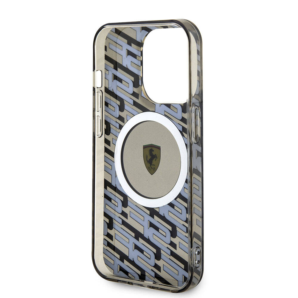 Apple iPhone 15 Pro Kılıf Ferrari Orjinal Lisanslı M-safe Şarj Özellikli Multi SF Kapak Siyah