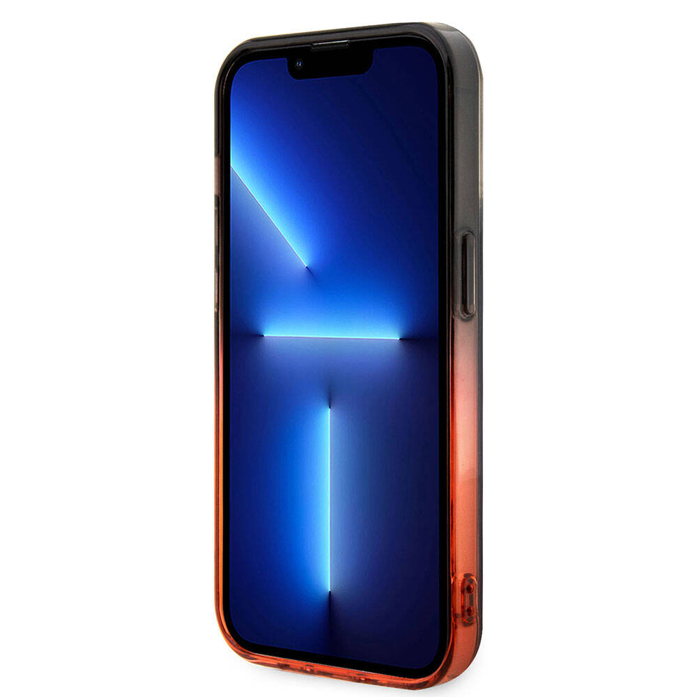 Apple iPhone 15 Pro Kılıf Ferrari Orjinal Lisanslı Transparan SF Yazılı Kenarları Renk Geçişli Kapak Kırmızı