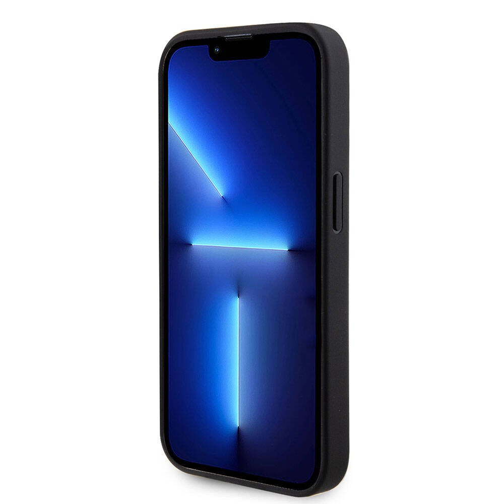 Apple iPhone 15 Pro Kılıf Guess Orjinal Lisanslı Delikli Yazı ve 4G Glitter Büyük Metal Logolu Kapak Gold