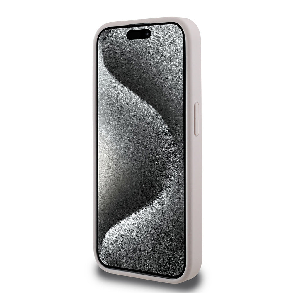 Apple iPhone 15 Pro Kılıf Guess Orjinal Lisanslı M-safe Şarj Özellikli Small 4G Classic Kapak Kahverengi