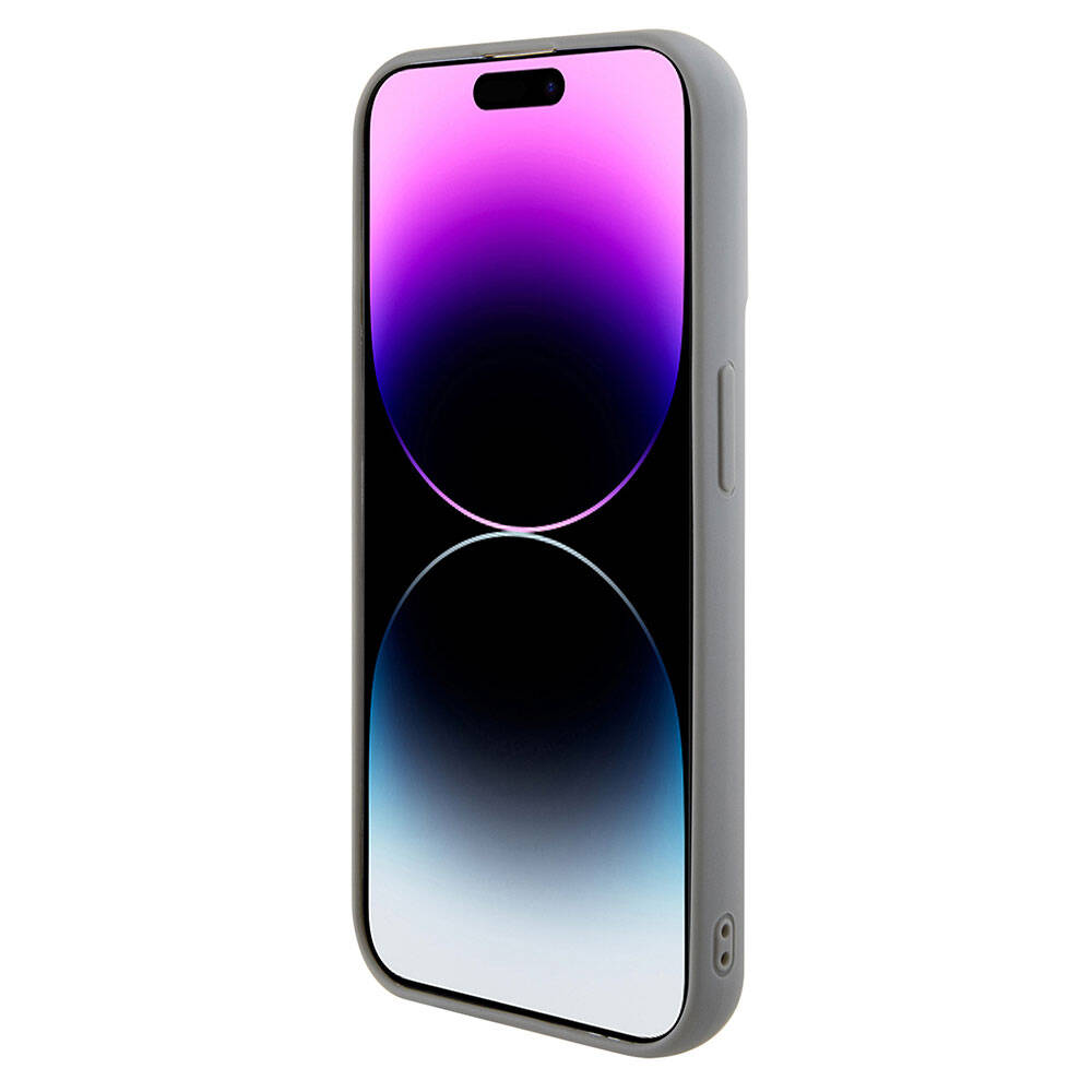 Apple iPhone 15 Pro Kılıf Guess Orjinal Lisanslı Pullu Arka Yüzey Metal Yazı Logolu Sequin Script Kapak Siyah