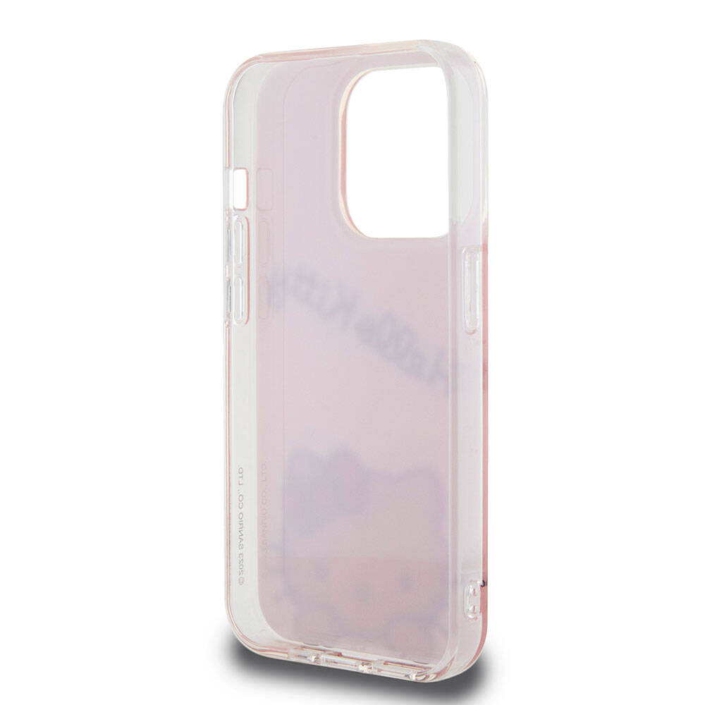 Apple iPhone 15 Pro Kılıf Hello Kitty Orjinal Lisanslı Askılı Yazı ve İkonik Logolu Daydreaming Kapak Beyaz