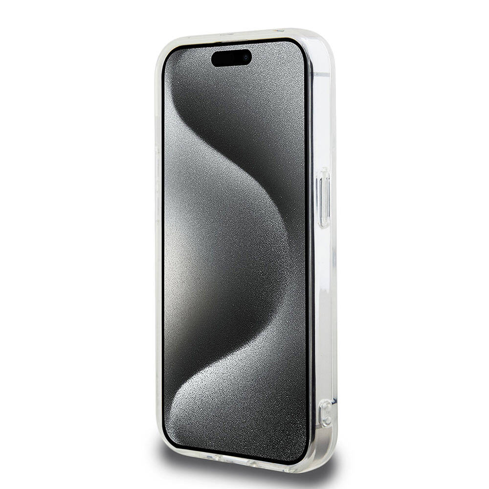 Apple iPhone 15 Pro Kılıf Hello Kitty Orjinal Lisanslı Askılı Yazı ve İkonik Logolu Daydreaming Kapak Pembe