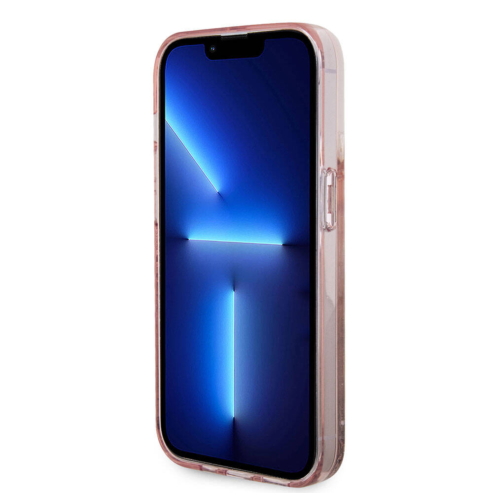 Apple iPhone 15 Pro Kılıf Hello Kitty Orjinal Lisanslı İkonik Sıvılı Glitter Kapak Pembe