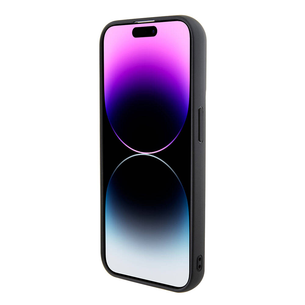 Apple iPhone 15 Pro Kılıf Karl Lagerfeld Silikon 3D Multi Logo Orjinal Lisanslı Kapak Siyah