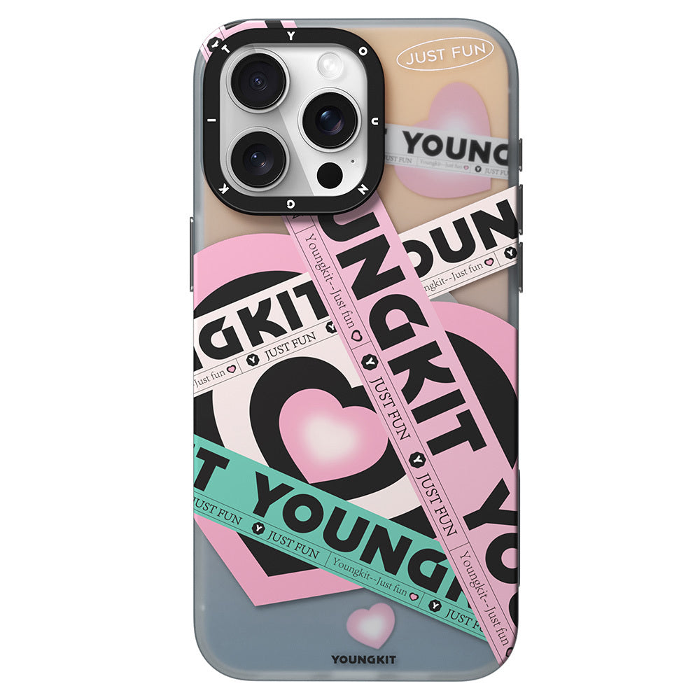 Apple iPhone 15 Pro Kılıf M-safe Şarj Özellikli Airbagli Çift Katmanlı Youngkit Flipped Serisi Kapak Mavi