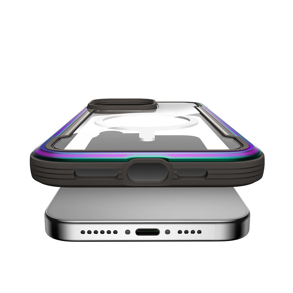 Apple iPhone 15 Pro Kılıf M-safe Şarj Özellikli Airbagli Raptic Shield Serisi Şeffaf Arka Yüzey Kapak Kırmızı