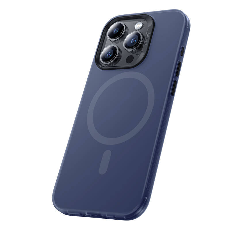 Apple iPhone 15 Pro Kılıf M-safe Şarj Özellikli Benks Lucid Armor Kapak Mavi