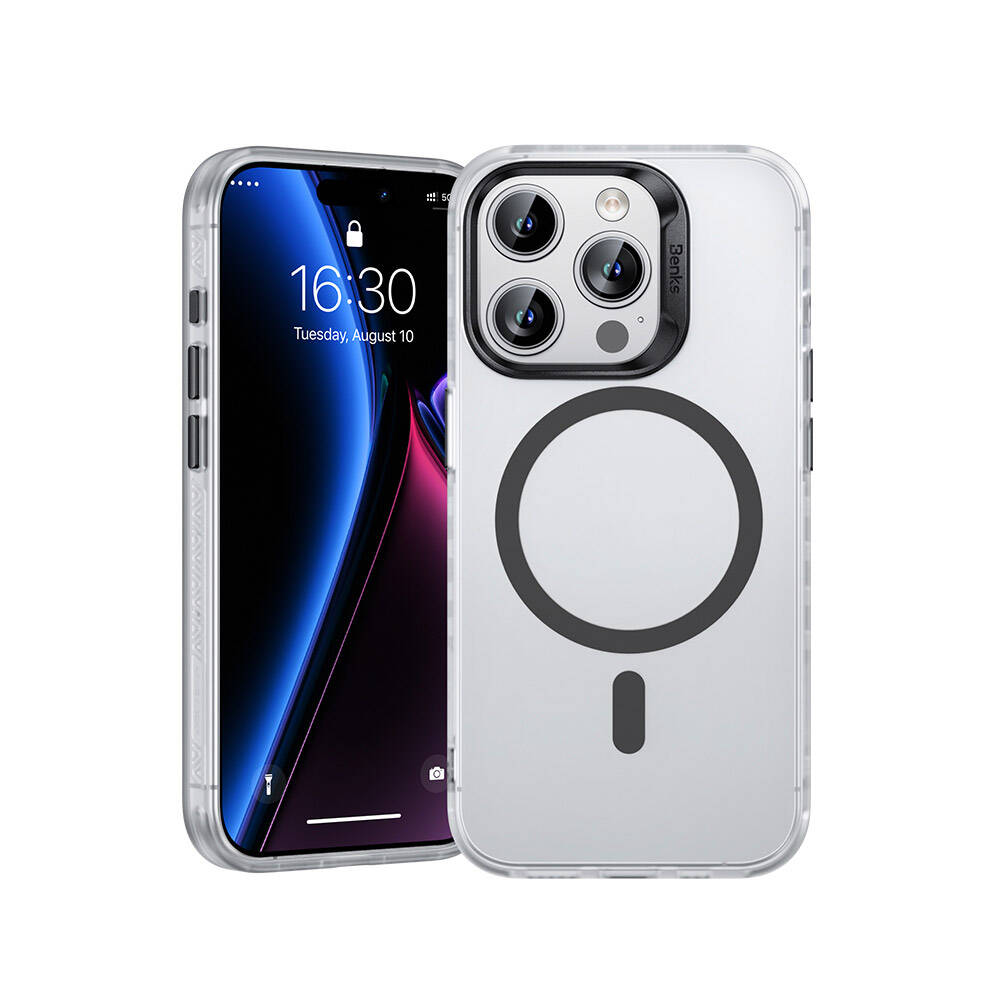 Apple iPhone 15 Pro Kılıf M-safe Şarj Özellikli Benks Lucid Armor Kapak Siyah