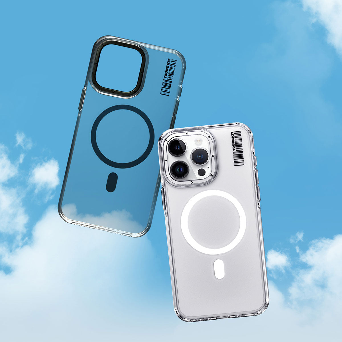 Apple iPhone 15 Pro Kılıf M-safe Şarj Özellikli Şeffaf Youngkit Crystal Shield Serisi Kapak Siyah