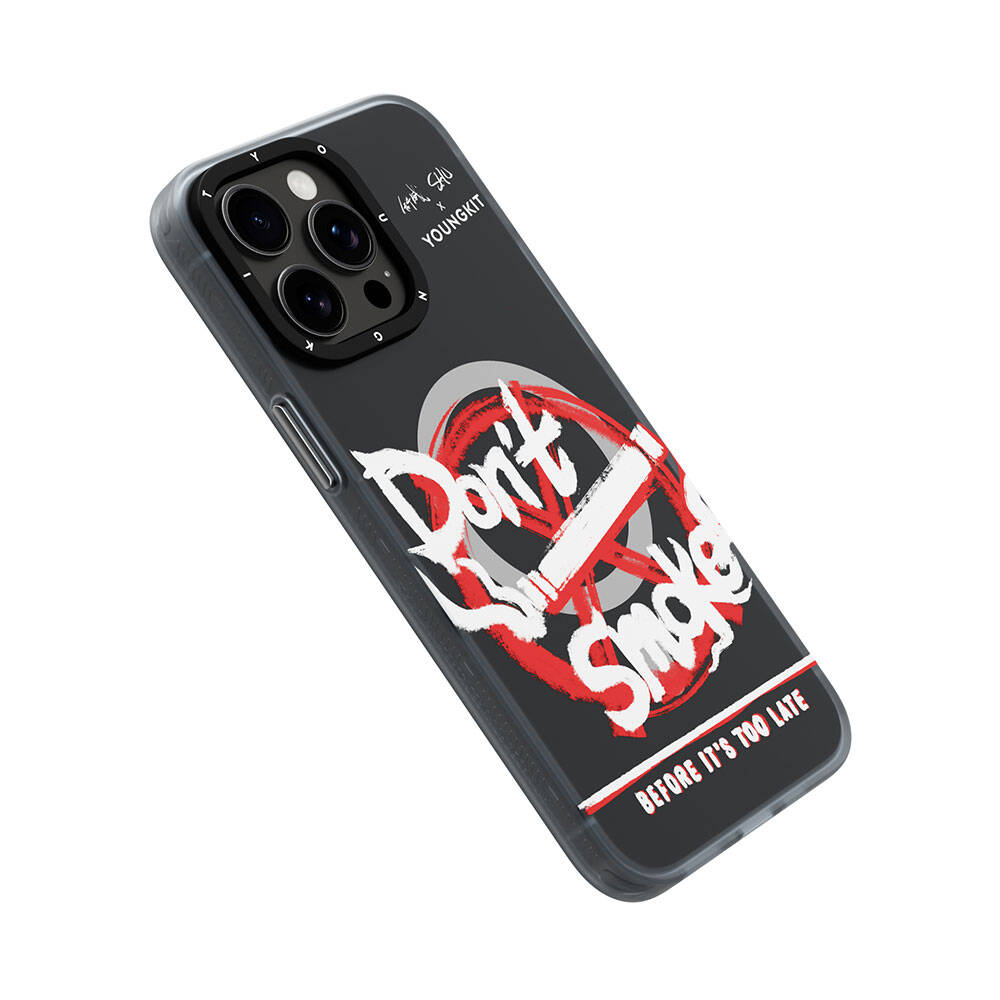 Apple iPhone 15 Pro Kılıf M-safe Şarj Özellikli Shu Tasarımlı Youngkit City Serisi Kapak Siyah-Kırmızı